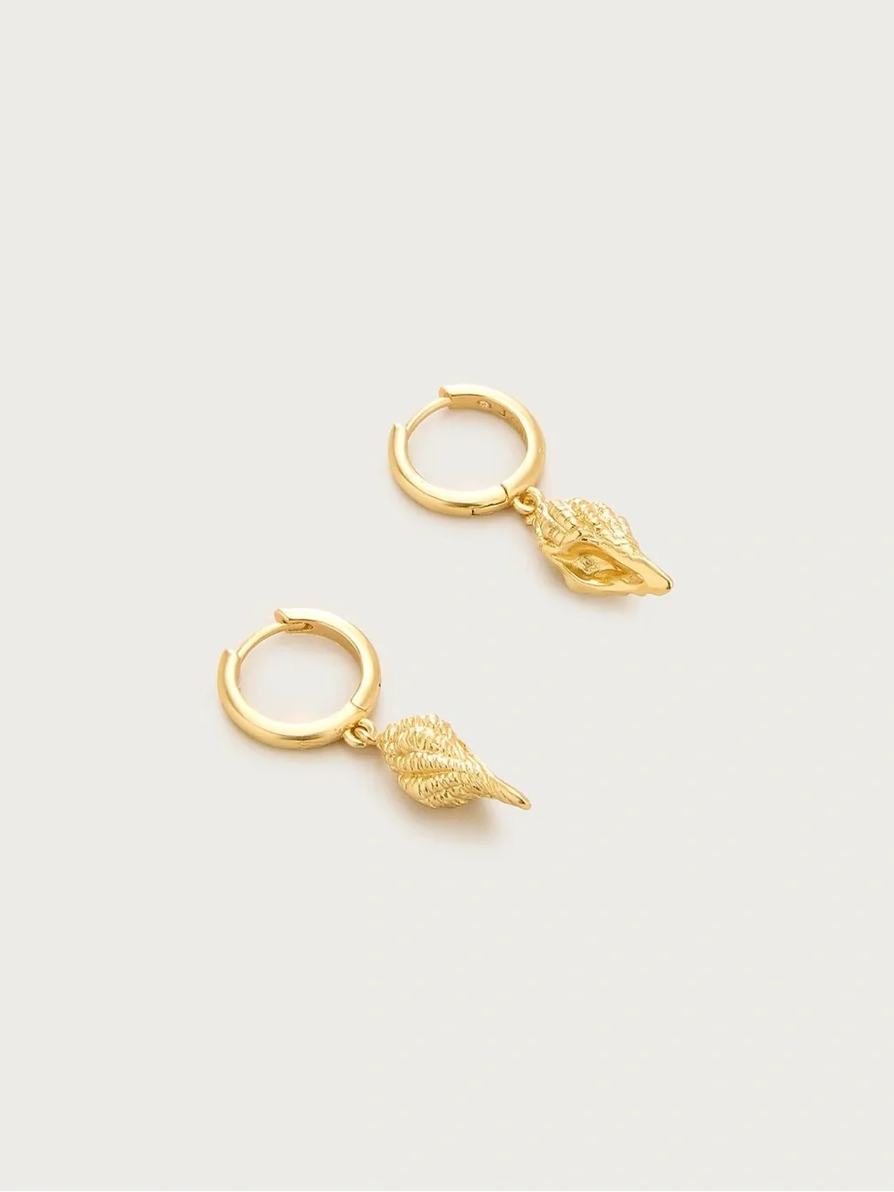 J. Crew Gold Shell Drop Hoop Earrings